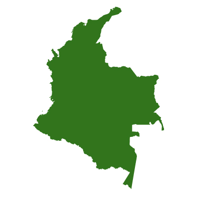コロンビア共和国無料フリーイラスト｜無地(緑)